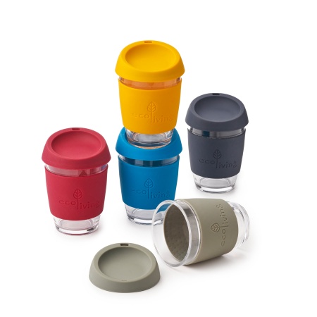 ecoLiving - Reusable Glass Coffee Cup