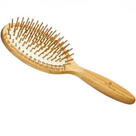 Bamboo Hairbrush - With Wooden Pins (Oval) (FSC 100%)